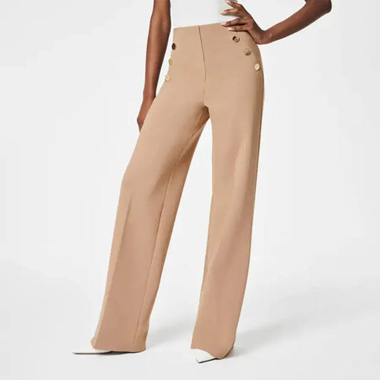 🔥Three lengths available🎁Winter High Stretch High Waist Wide Leg Trousers