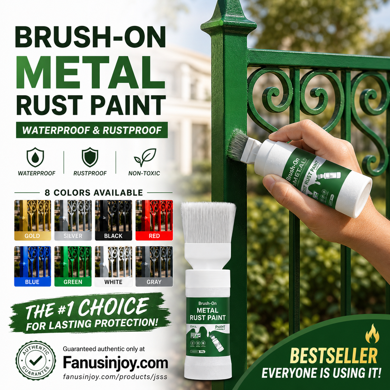 ✨New Arrival-🔥🖌️Refresh paint surfaces in one simple spray!✨🏠Water-Based Metallic Silver Paint with Built-in Brush💥👍