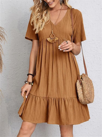 🎁Hot Sale 40% OFF⏳Retro V-neck Loose Casual Dress
