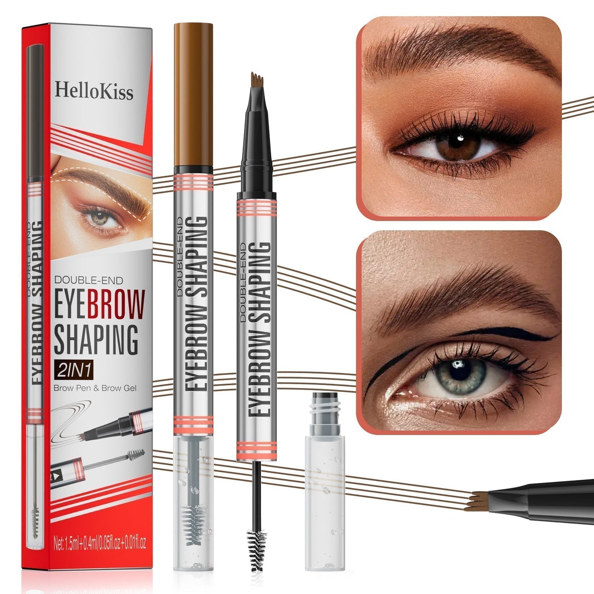 🔥2-in-1 Brow Pen and Sealing Brow Gel for Real Fuller Eyebrows🥳