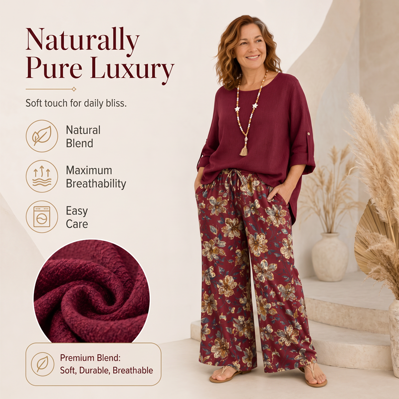 💥New Arrival💥Women's Cotton Linen Half Sleeve Top ＆ Pants Set
