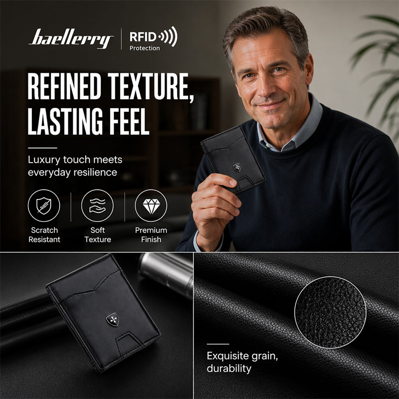 ⏳🔥LIMITED-TIME 50% OFF! ⏰RFID-Blocking Leather and Carbon Fiber Credit Card Holder