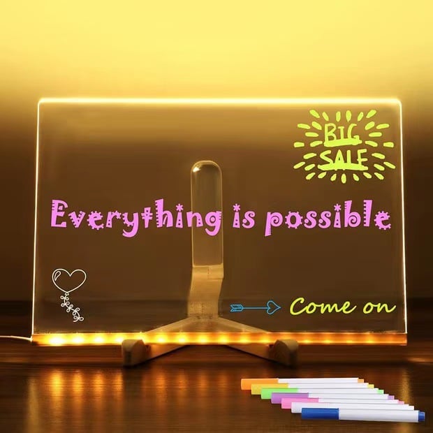 ⏳LAST DAY SALE 50% OFF !! 🎨LED Note Board🎁Buy 1 Get 7 Colour Pens For Free