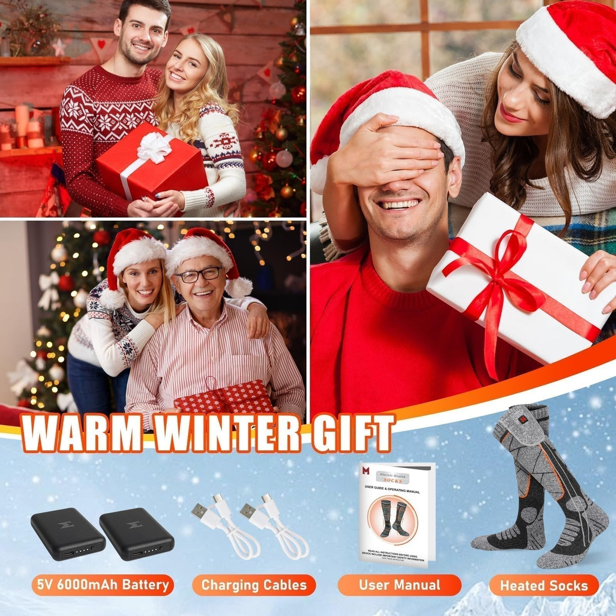 🥳2026 HOT SALE🥳💞50K+ SOLD! 🔥🧦 50% OFF! Rechargeable Heated Socks – carbon fiber fast heating, 6000mAh battery up to 9 hours. Perfect for skiing, hiking & winter warmth! 🛡️✅