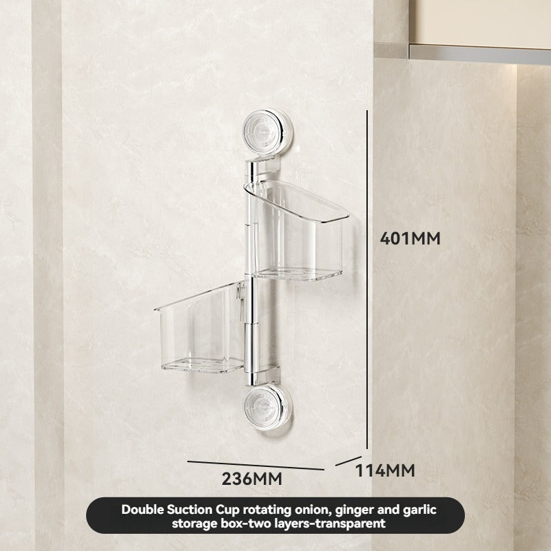 Perforated suction cup spice storage rack