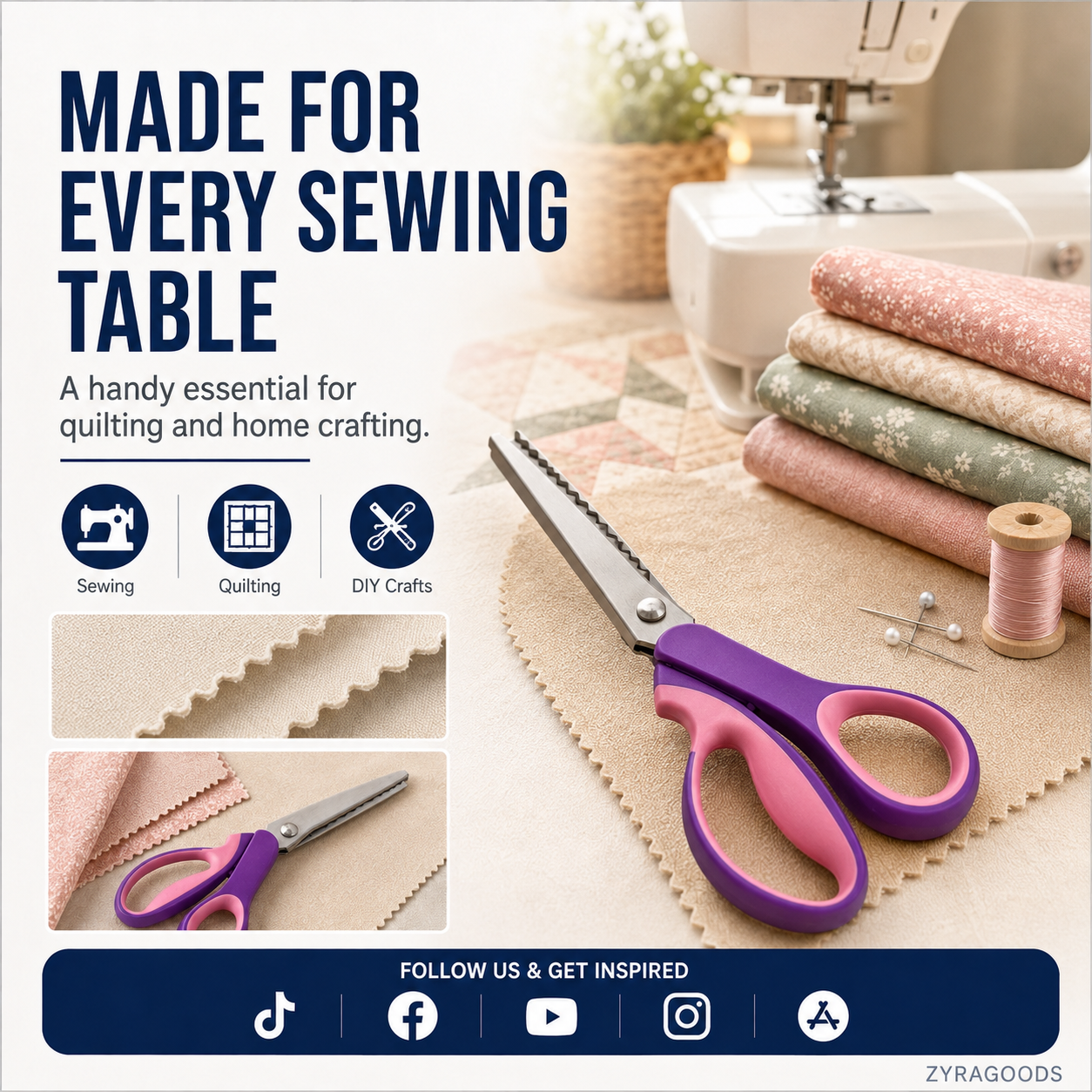 Multipurpose Pinking Shears Serrated Scissors