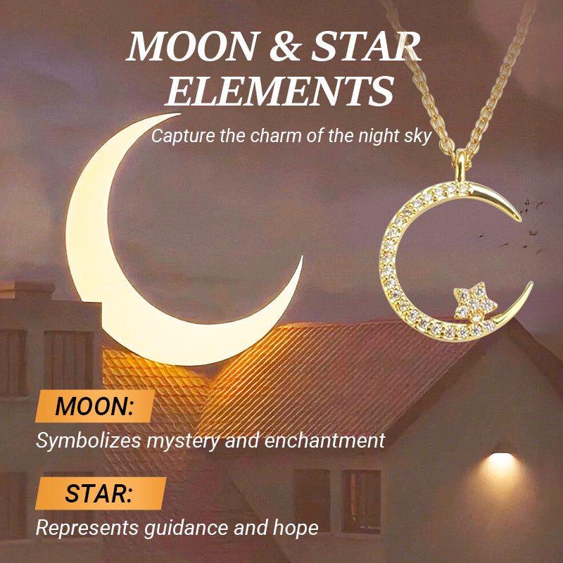 🌙Bright Night: Moon Star Necklace✨