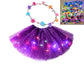 🎁LED Light Up Sequin Tutu Skirt Star Mesh Princess Skirt for Girls and Adults