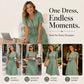 🌞💃Women's Button-Up V-Neck Short Sleeve Midi Dress