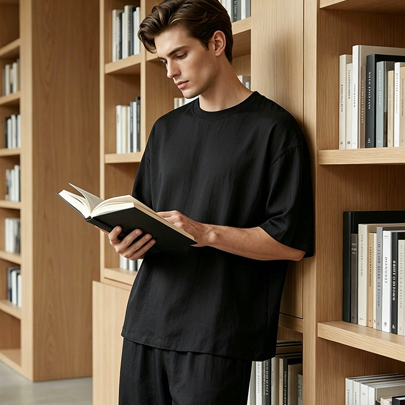 👕 50% OFF NOW! 👖 Men's Casual Loose T-shirt & Wide Pants 2-Piece Set – Streetwear Matching Outfit – Daily Lounge & Comfortable Fit 🌟