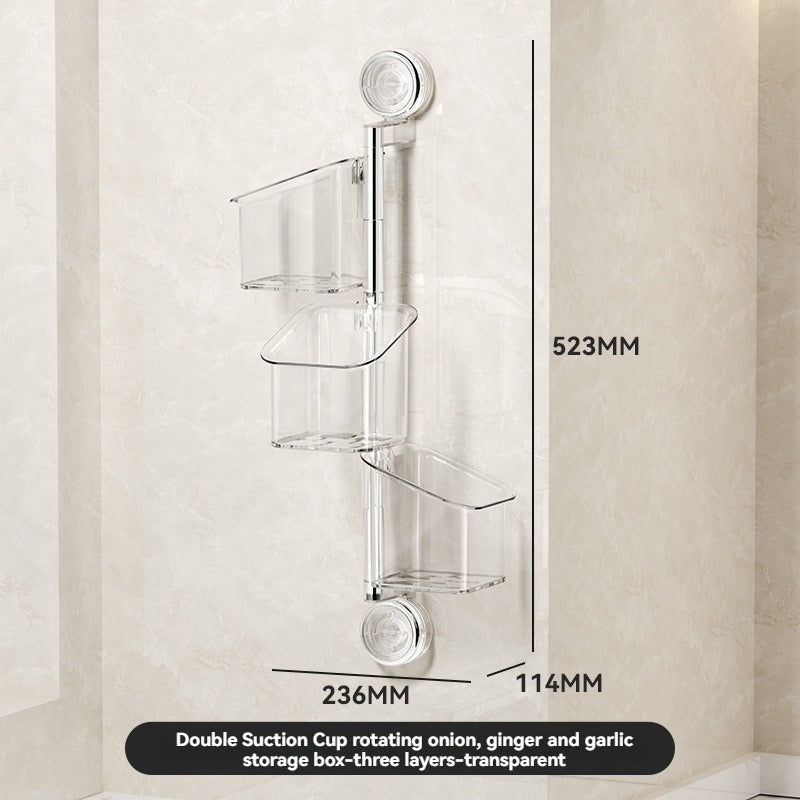 Perforated suction cup spice storage rack