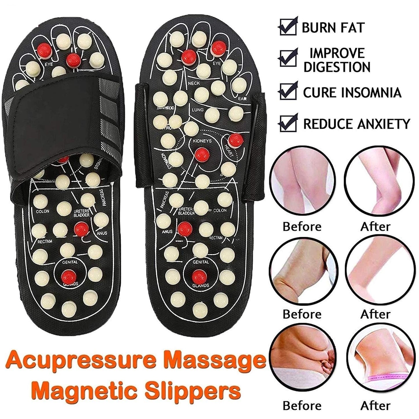 Stimulate the tibia to improve blood circulation🏃‍♀️Acupressure and Magnetic Therapy Slippers 🔥
