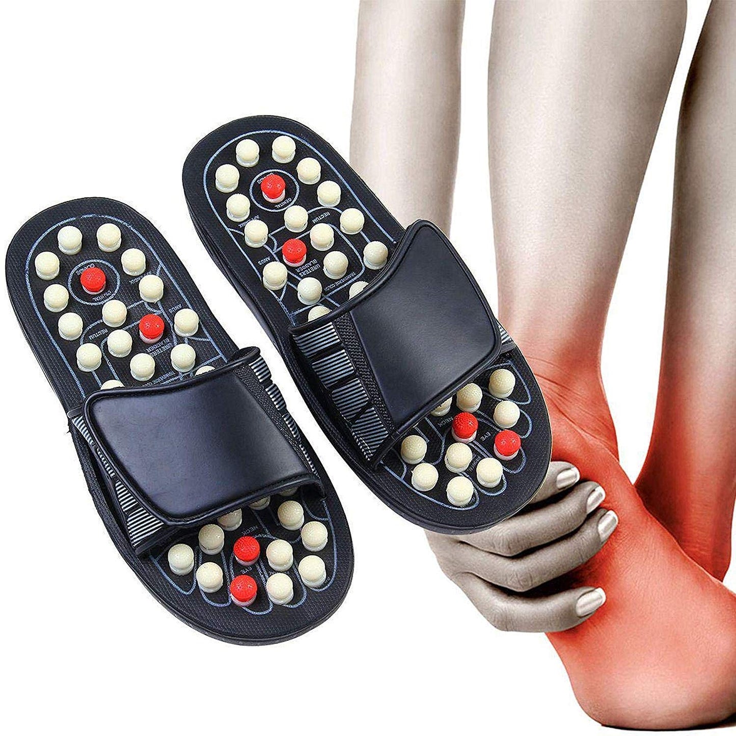 Stimulate the tibia to improve blood circulation🏃‍♀️Acupressure and Magnetic Therapy Slippers 🔥