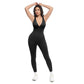 High-Stretch V-Neck Jumpsuit for Fitness & Yoga