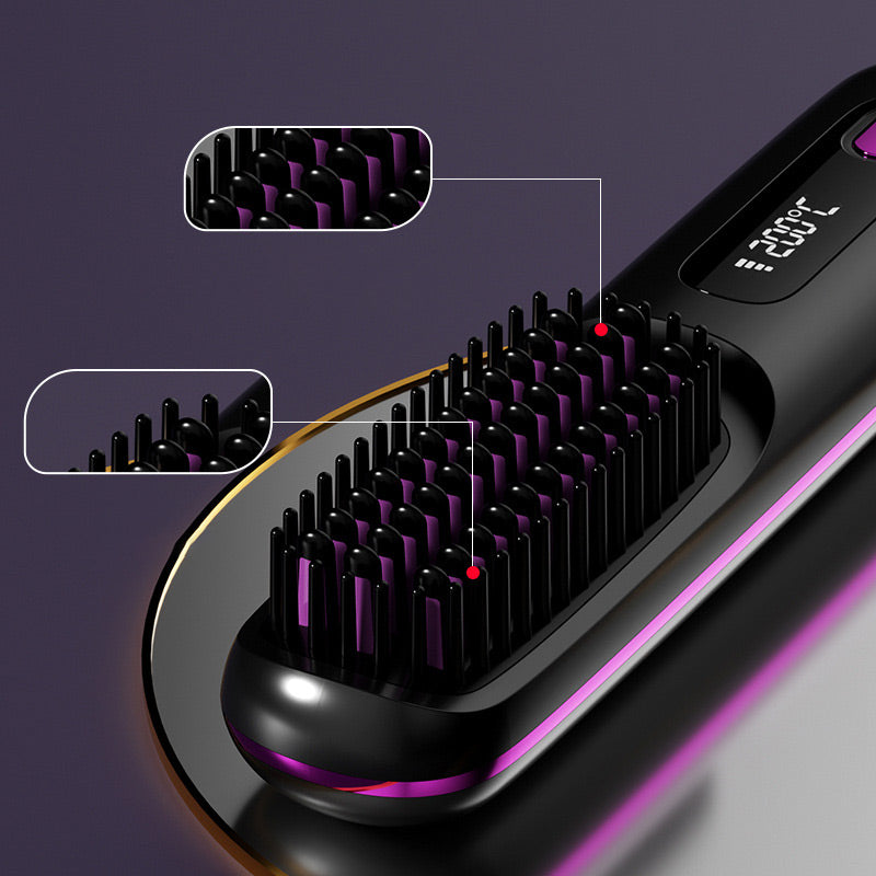 ⏳Time-Limited Special⏰Wireless Ceramic Hair Straightening Comb – Fast Heating, Anti-Frizz & Tangle-Free Design ✨