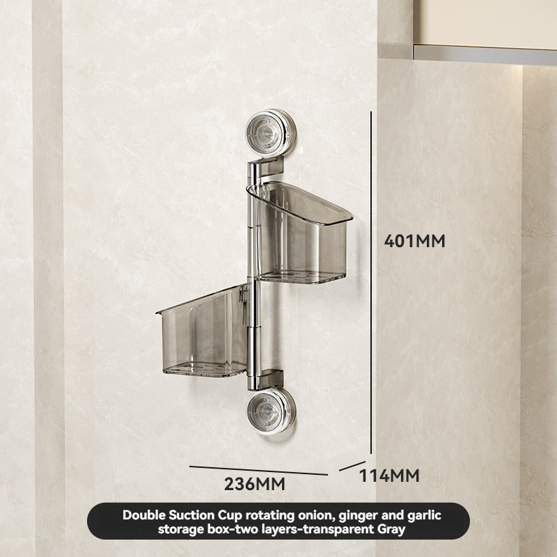 Perforated suction cup spice storage rack