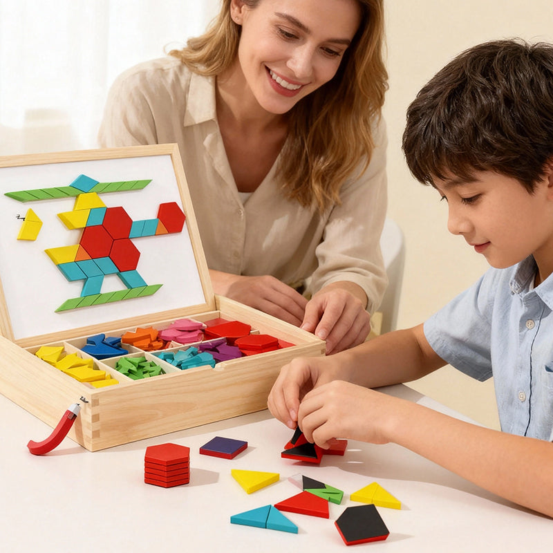 🔥Wooden Magnetic Pattern Block Puzzle Set🧩