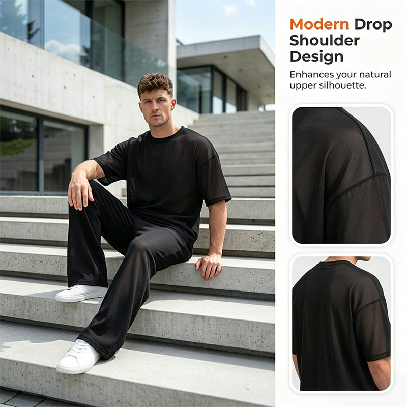 👕 50% OFF NOW! 👖 Men's Casual Loose T-shirt & Wide Pants 2-Piece Set – Streetwear Matching Outfit – Daily Lounge & Comfortable Fit 🌟