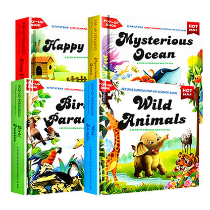 ✨【Kids' Interactive Animal-Themed 3D Pop-Up Books】✨