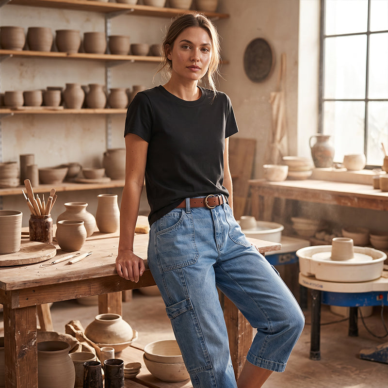 📢50% Off⏰Women's Casual Stretchy Cropped Denim Pants