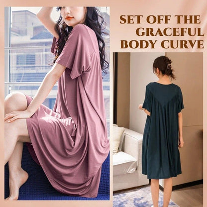 🎁Hot Sale 40% OFF⏳Super Soft Comfortable Short Sleeve Loose Pajama Dress