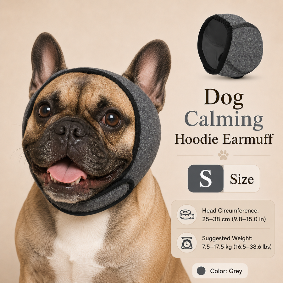 Grey dog calming hoodie product card