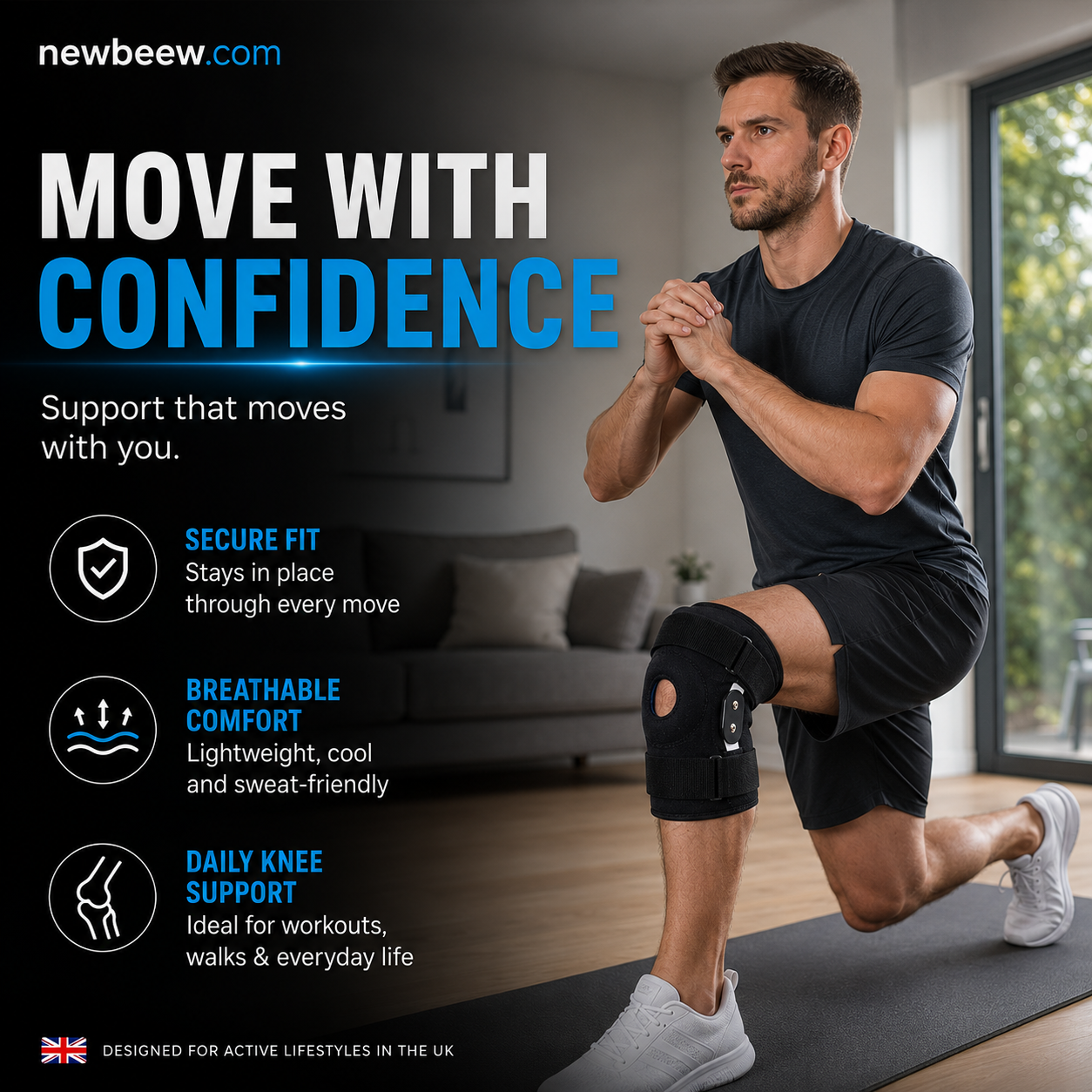 Breathable Adjustable Knee Support Brace