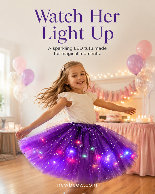 🎁LED Light Up Sequin Tutu Skirt Star Mesh Princess Skirt for Girls and Adults