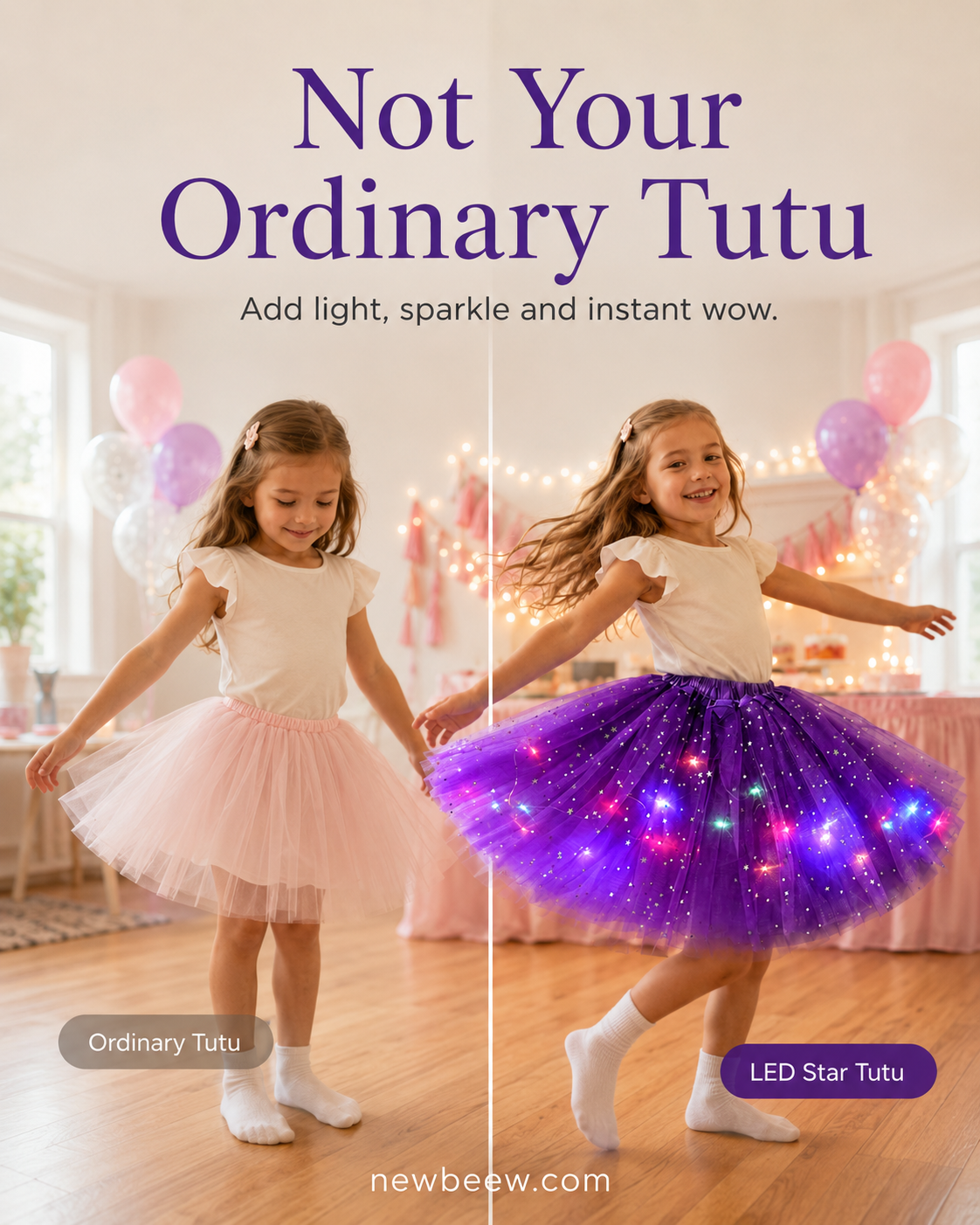 🎁LED Light Up Sequin Tutu Skirt Star Mesh Princess Skirt for Girls and Adults