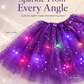 🎁LED Light Up Sequin Tutu Skirt Star Mesh Princess Skirt for Girls and Adults