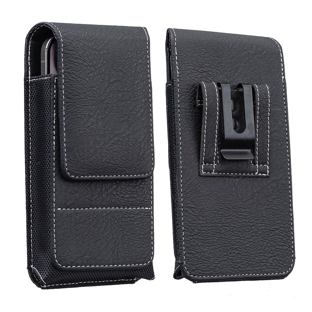 Belt Phone Holder with Magnetic Closure – Sturdy Smartphone Holster with Clip, Belt Loop & Card Slot