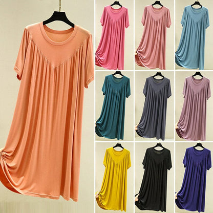 🎁Hot Sale 40% OFF⏳Super Soft Comfortable Short Sleeve Loose Pajama Dress