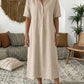 Women's Casual Linen Blend Shirt Dress