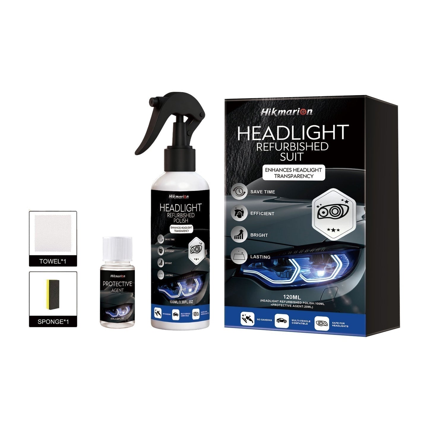 🚗 50% OFF NOW! 🔆Automotive Headlamp Restoration Fluid, oxidized and yellowed automotive headlamps, blurring enhanced crystalline coating refurbisher