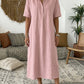 Women's Casual Linen Blend Shirt Dress