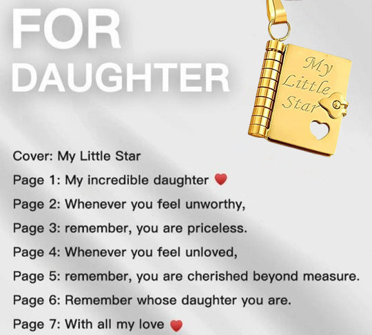 🔥🔥My Little Star Book Necklace for Daughter, Birthday Day Gift Graduation Jewelry of Love