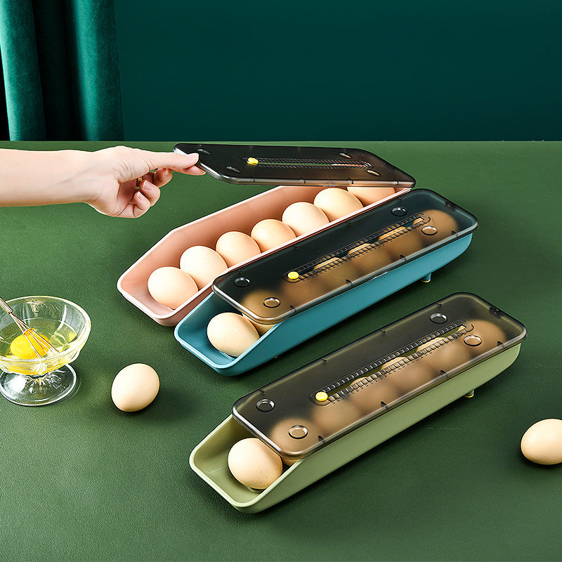 🥚Automatic Scrolling Egg Rack Holder Storage Box - newbeew