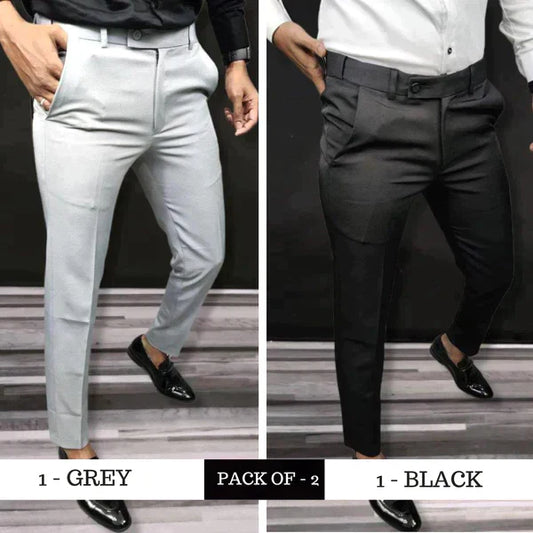 🎁Limited time 40% OFF⏳Slim Fit Solid Colour Formal Trousers