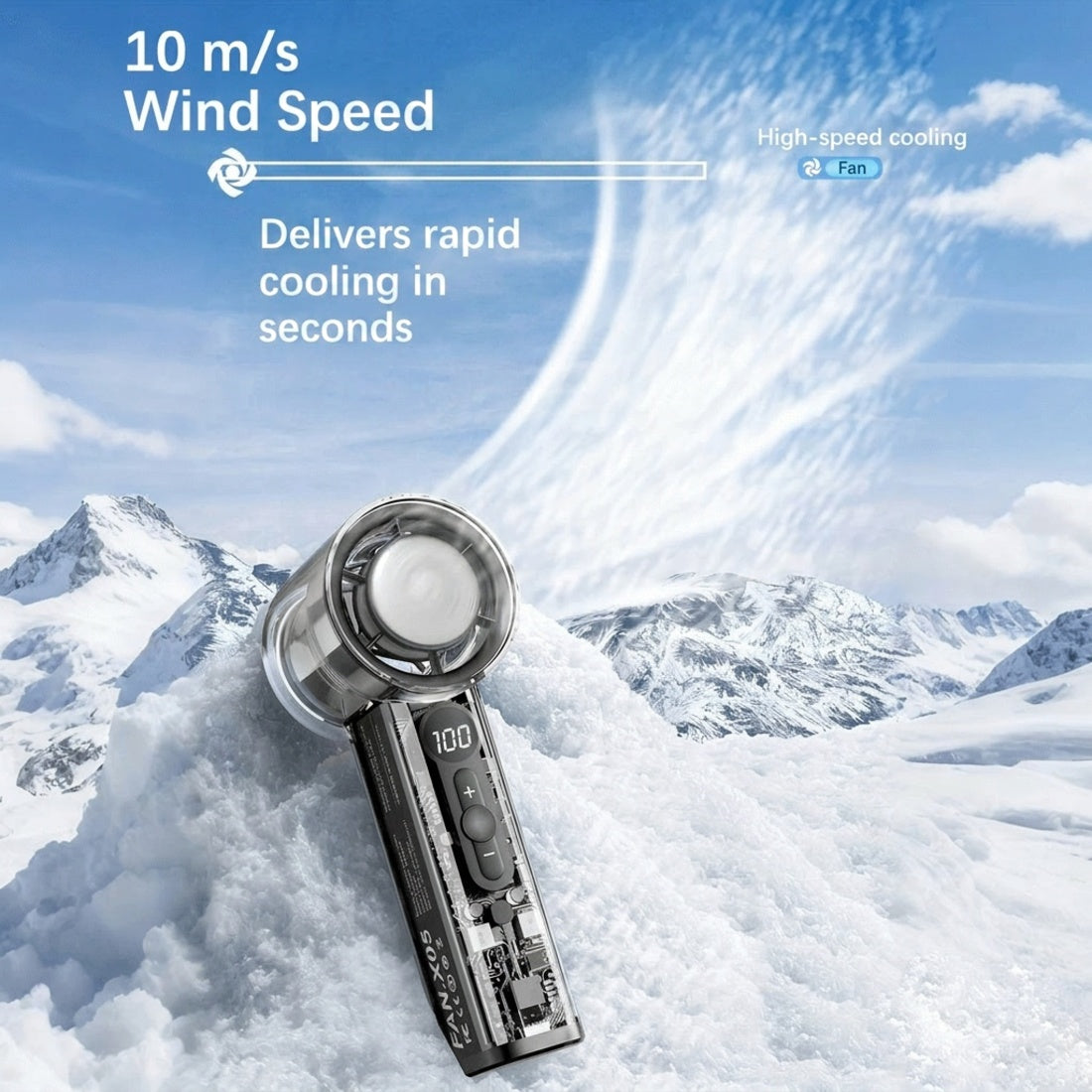 🔥 Limited Summer Deal!❄️Bladeless Portable Refrigeration Fan, 100+ Speed Adjustable Personal Mini Cooling Fan with Digital Display