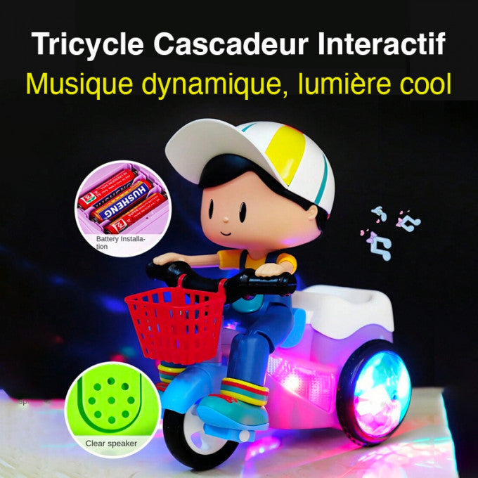 🎁Stunt Tricycle for Kids: Music, Lights, 360° Rotation