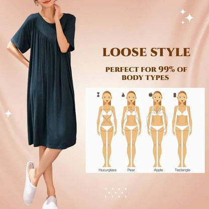 🎁Hot Sale 40% OFF⏳Super Soft Comfortable Short Sleeve Loose Pajama Dress