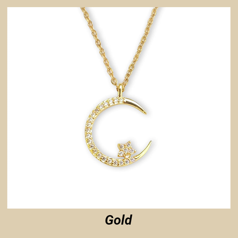 🌙Bright Night: Moon Star Necklace✨