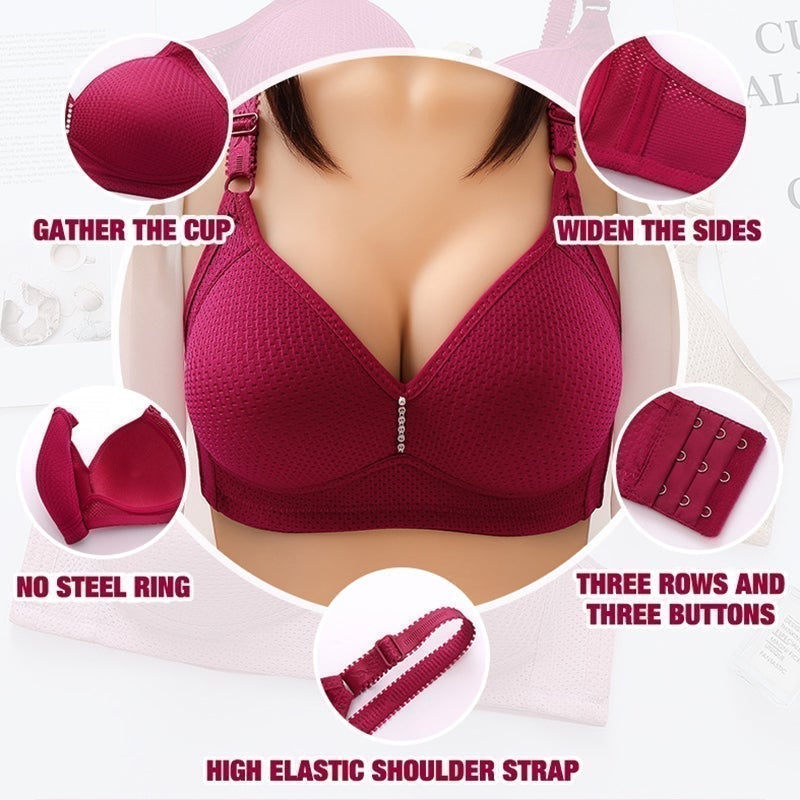 🎉 LIMITED TIME 50% OFF! 💕 Plus Size Comfortable Wireless Bra – Seamless Nylon-Spandex, Anti-Sag & Breathable 👙