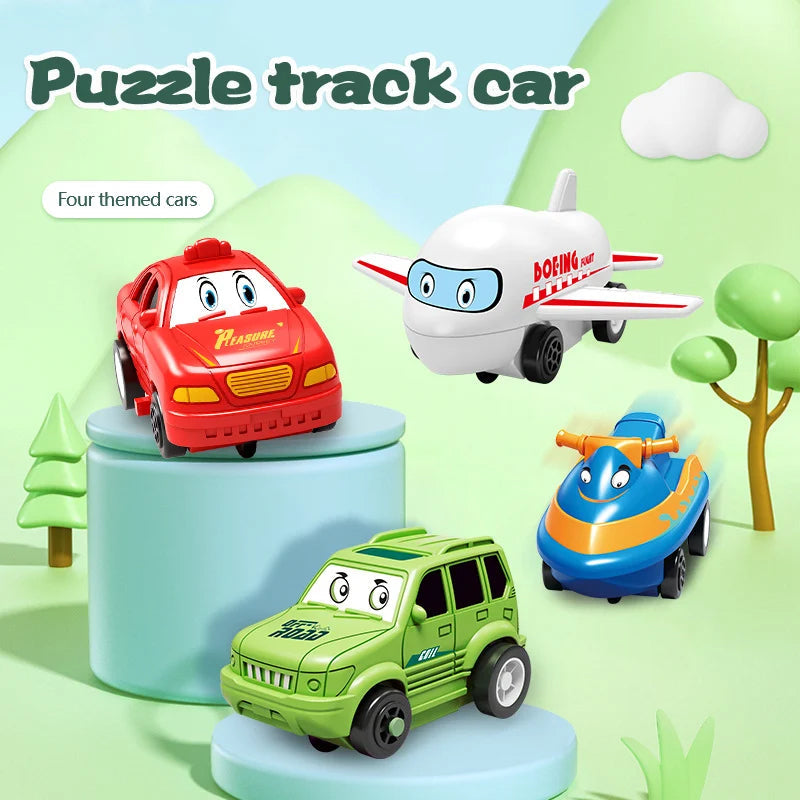 🎁[Best Gift For Kid]🚗Children's Educational Puzzle Track Car Play Set