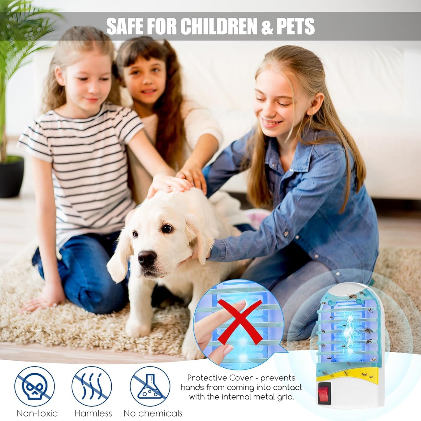 🔥LED Blue Light Trap Household Mosquito Killer Lamp