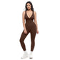 High-Stretch V-Neck Jumpsuit for Fitness & Yoga