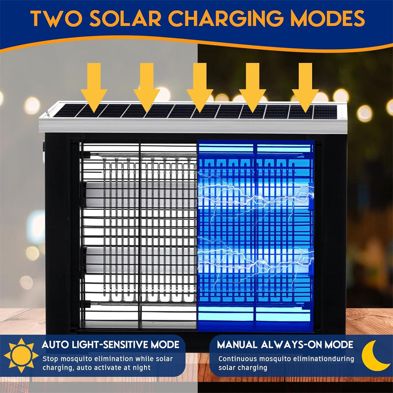 🏆2026 New Arrivals - 50% Off!🔥3500V High Powered Solar Bug Zapper for Indoor & Outdoor ｜Zap mosquitoes day and night – solar‑powered, chemical‑free, 3500V of instant kill ⚡🦟✨