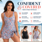 ✨ Women's Tummy Control Tie Knot Swimsuit with Skirt – Full Coverage & Built-in Bra – Summer Essential 🌊