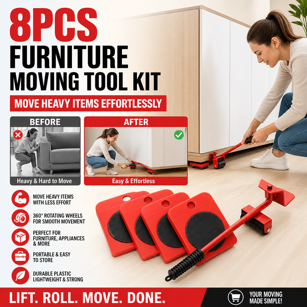 🎁2026 New Arrivals 50% OFF💥Furniture Moving System – lift & slide up to 800 lbs, 360° rotation, floor-friendly pads. Move heavy furniture easily by yourself! 🛡️💪