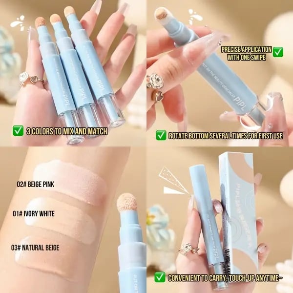 🥳LAST DAY BUY 1  GET 1 FREE!!🥳Dual Concealer Pen – Covers dark circles & spots, 24hr hydration. Lightweight, no caking. Soft finish. ✨🌸